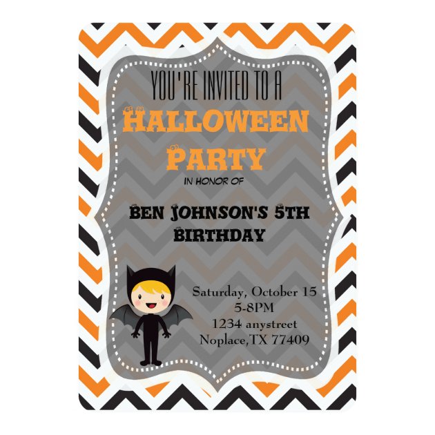 Cute Halloween Birthday Party Invite