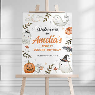 Cute Halloween Birthday Welcome Sign