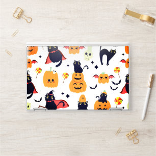 Cute Halloween Black Cat Pumpkin Laptop Skin