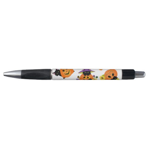 Cute Halloween Black Cat Pumpkin Pen