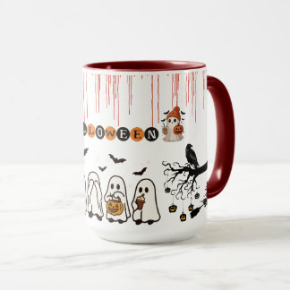 Cute Halloween Black Cat & Pumpkin Spooky Season  Mug
