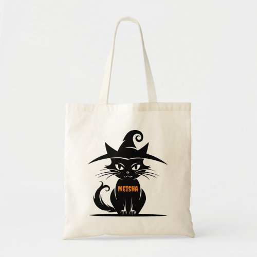Cute Halloween Black Cat Tote Bag