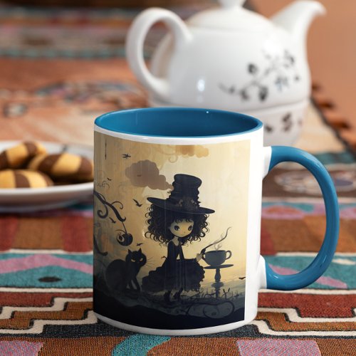 Cute Halloween Black Cat  Witch 13 Mug