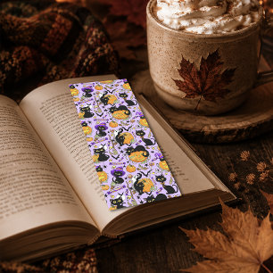 Cute Halloween Black Cats Pumpkins Candy Purple Bookmarks
