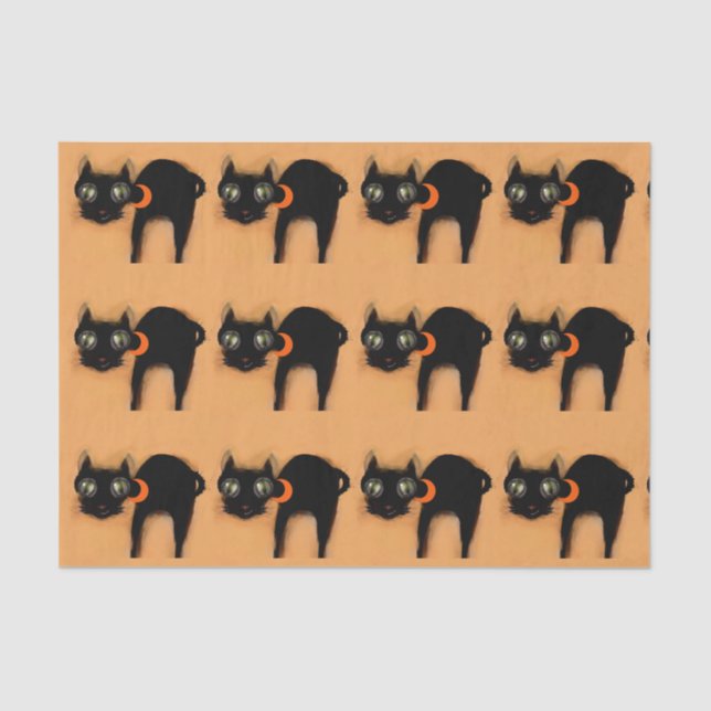 Cute Halloween Black Cats Tissue Paper (Front)