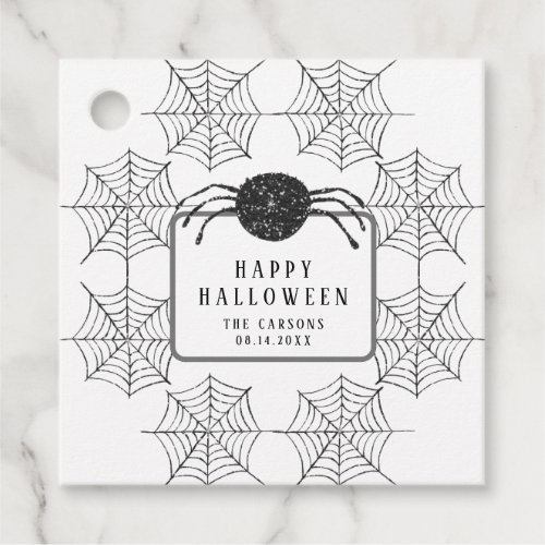 Cute Halloween Black White Spider Web Party Decor Favor Tags