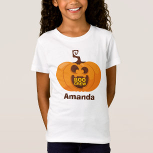 Cute Halloween Boo Crew Funny Orange Pumpkin T-Shirt
