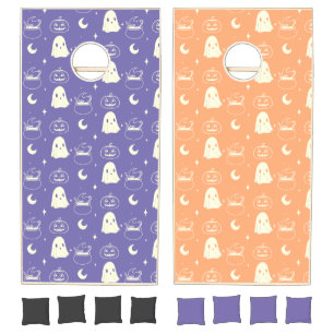 Cute Halloween Boo Ghost Pattern Cornhole Set
