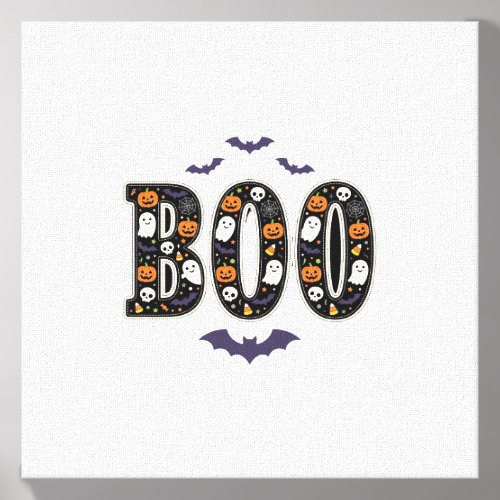 Cute Halloween Boo Ghost Pumpkin Design Canvas Photo Tile