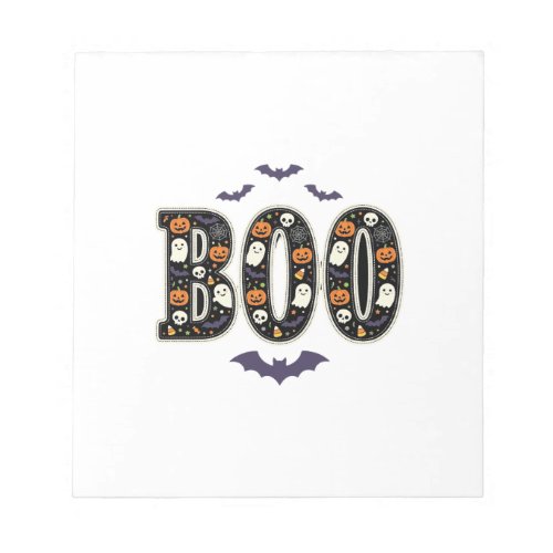 Cute Halloween Boo Ghost Pumpkin Design Notepad