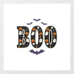 Cute Halloween Boo Ghost Pumpkin Design Window Cling