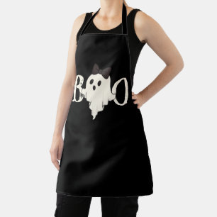 Cute Halloween “Boo” Ghost with Bow – Apron