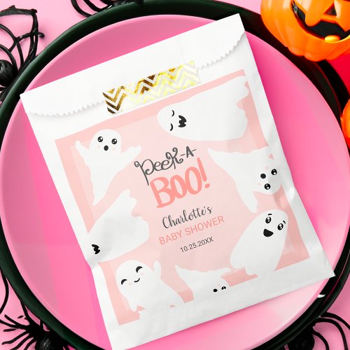 Cute Halloween boo ghosts pink baby shower  Favor Bag