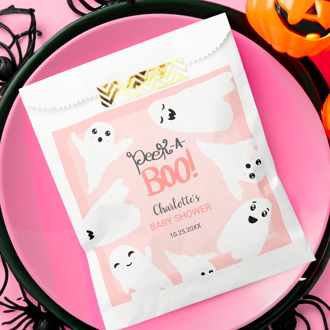 Cute Halloween boo ghosts pink baby shower  Favor Bag (Cute Halloween boo ghosts pink baby shower Favor Bag)
