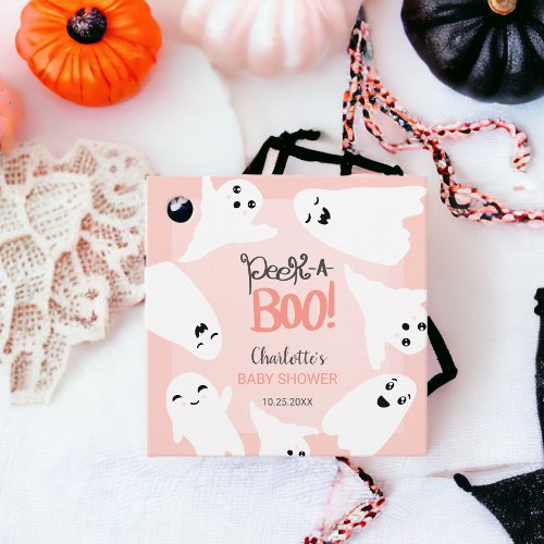 Cute Halloween boo ghosts pink baby shower  Favor Tags