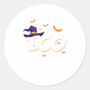 Cute Halloween Boo Gift Witch Hat Spider Tri Classic Round Sticker