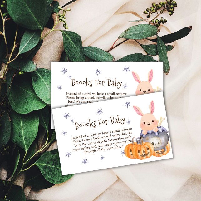 Cute Halloween Brewing Books For Baby Shower Enclosure Card (Cute Halloween Brewing Books For Baby Shower Enclosure Card)