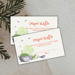 Cute Halloween Brewing Diaper Raffle Baby Shower Enclosure Card