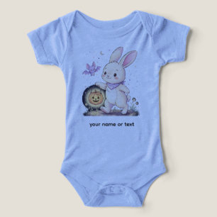 Cute Halloween Bunny with Pumpkin Lantern and Bat Infant T-shirt