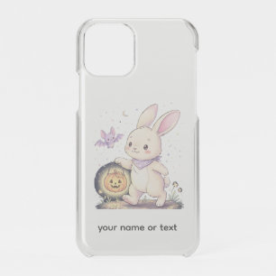 Cute Halloween Bunny with Pumpkin Lantern and Bat iPhone 11 Pro Case