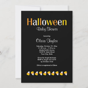 Cute Halloween Candy Corn Baby Shower Invitations