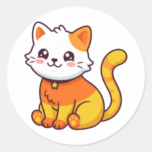 Cute Halloween Candy Corn Cat Autumn Sticker