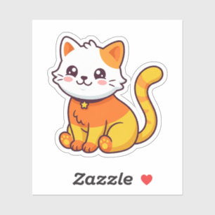 Cute Halloween Candy Corn Cat Autumn Sticker