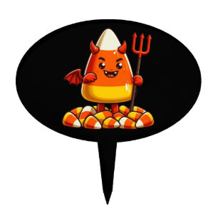 Cute Halloween candy corn monster Cake Topper