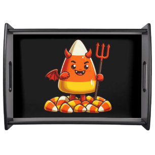 Cute Halloween candy corn monster Serving Tray
