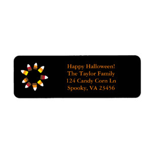 Cute Halloween Candy Corn Orange Black Address Label