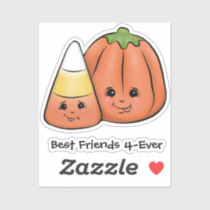 Cute Halloween Candy Corn & Pumpkin Sticker