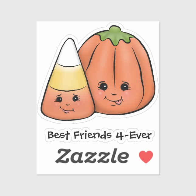 Cute Halloween Candy Corn & Pumpkin Sticker (Sheet)