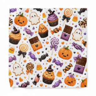 Cute Halloween Candy Pattern Kawaii Pumpkins Bandana