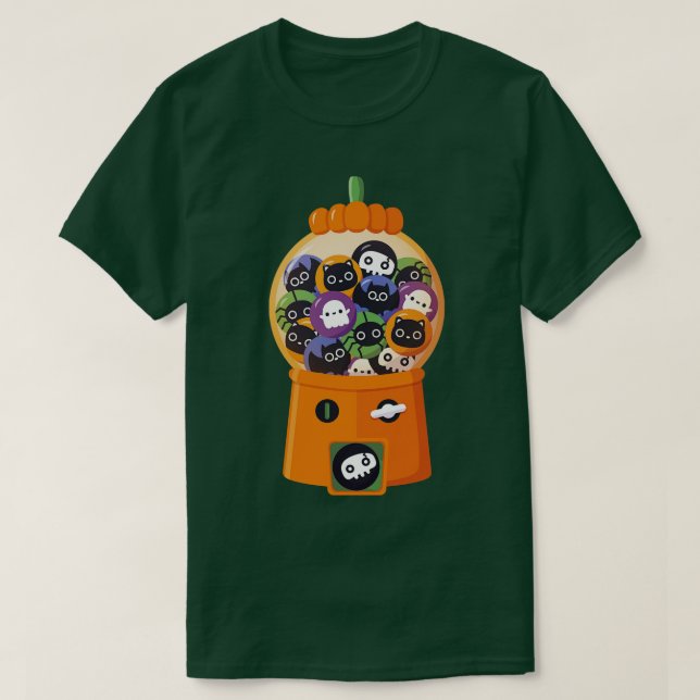 Cute Halloween Candy Pumpkin Dispenser Machine T-Shirt (Design Front)