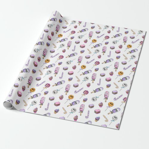 Cute Halloween Candy Treats Pattern Wrapping Paper