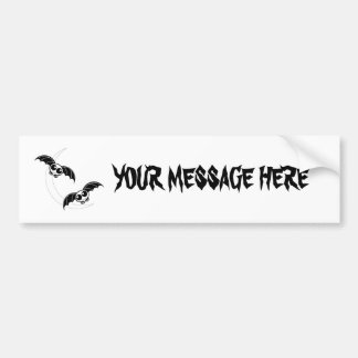 Cute Halloween Cartoon Bats With Moon Bumper Sticker
