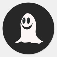 Cute Halloween Cartoon Ghost Classic Round Sticker