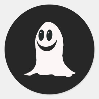 Cute Halloween Cartoon Ghost Classic Round Sticker