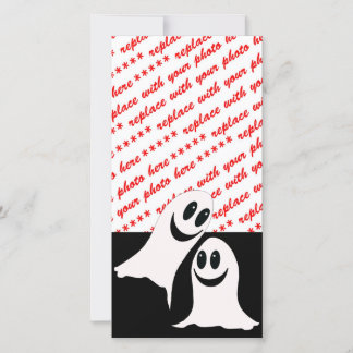 Cute Halloween Cartoon Ghosts Holiday Card