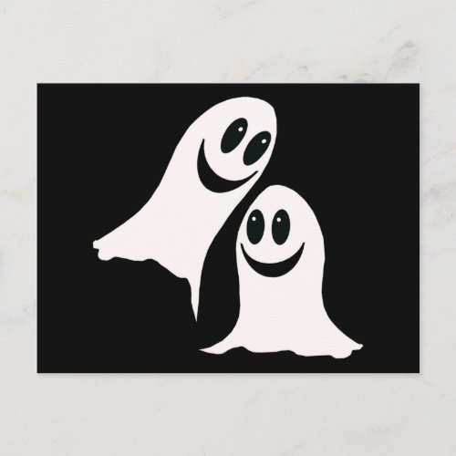 Cute Halloween Cartoon Ghosts Postcard