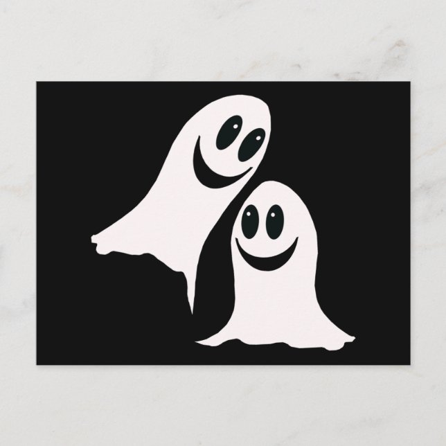Cute Halloween Cartoon Ghosts Postcard (Front)