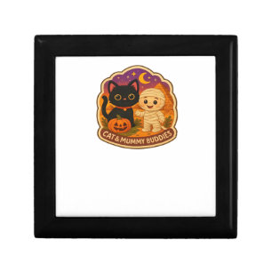 Cute Halloween Cat and Mummy Embroidery Patch Stic Gift Box