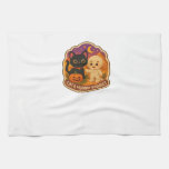 Cute Halloween Cat and Mummy Embroidery Patch Stic Kitchen Towel