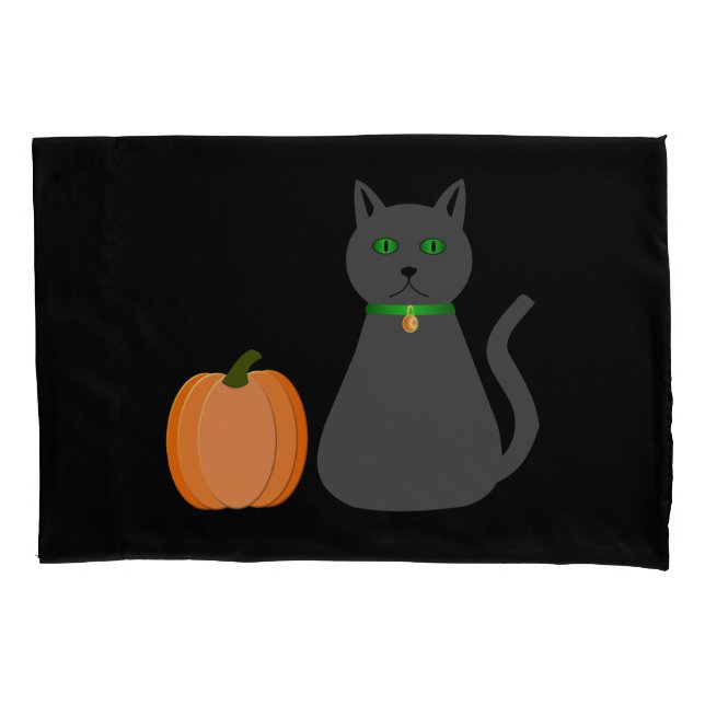 Cute Halloween Cat and Pumpkin Double side print Pillow Case (Front)