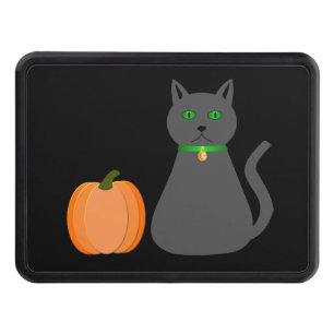 Cute Halloween Cat and Pumpkin Hitch Cover