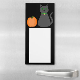 Cute Halloween Cat and Pumpkin Magnetic Notepad