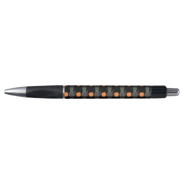 Cute Halloween Cat and Pumpkin Patterned Pen (Front)