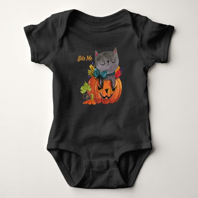Cute Halloween Cat and Pumpkin | Shirt (Front)