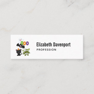 Cute Halloween Cat, Bat, Mummy & Ghost Mini Business Card
