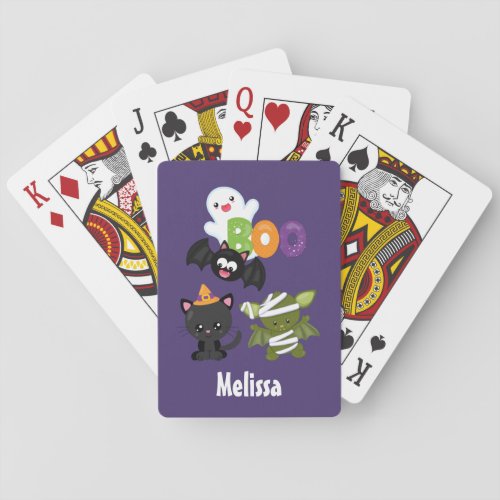 Cute Halloween Cat Bat Mummy  Ghost Poker Cards